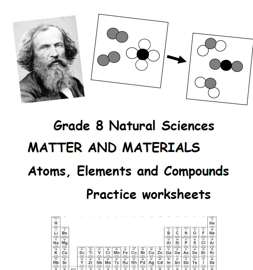 Grade 8 Natural Sciences MATTER AND MATERIALS Atoms, Elements and Compounds Practice worksheets